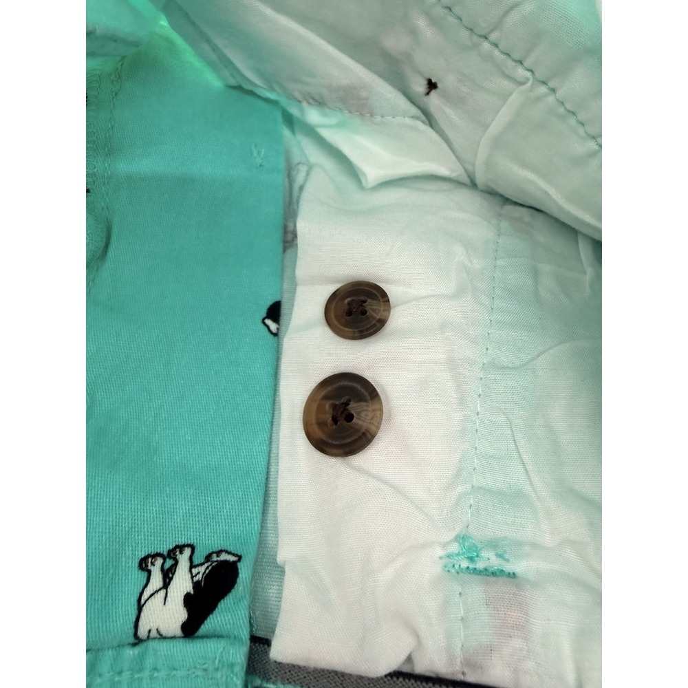 Plugg Flex Mens Sz 30 French Bulldog Bermuda Shorts Teal Green Flex Waist Dog - Picture 9 of 9